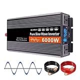 HENGJINGTR 6000W Pure Sine Wave Inverter, DC 12V 24V 48V 60V 72V to AC 110V/220V Power Inverter Charger Converter Car Inverters for Home, RV, Truck, Off-Grid,72V to 220V 50Hz