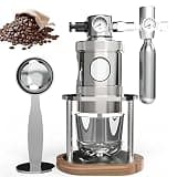 ZephPerton Manual Air Pressure Coffee Maker, Pneumatic Espresso Machine, 16Bar Fast Extraction, Detachable Portable Design, with Pressure Gauge, Stainless Steel, for Home, Travel, Camping(58mm)