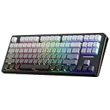 Hexgears Q87 Wireless Mechanical Keyboard,Tri-Mode BT5.0/2.4GHz/USB-C Hot Swappable Custom Keyboard,Pre-lubed Linear Switches,RGB Backlit Computer Gaming Keyboards for PC/Tablet/PS/Xbox (Neon Mist)