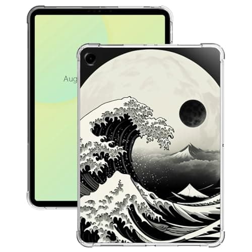 for Samsung Galaxy Tab A9 Case 2023 Release Lightweight Ultra Slim Transparent Flexible TPU Shock Proof Clear Tablet Cover Case for Samsung Galaxy Tab A9 8.7 inch - Mountain Sea Moon