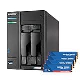Asustor Lockerstor 2 Gen2+ AS6702T v2 with 3 x 1TB SSD (WDS100T5B0E), 2 Bay NAS Storage, Intel Quad-Core 2.0GHz CPU, Dual 5GbE Ports, 4GB RAM DDR4, 4 M.2 SSD Slots, HDMI, Network Attached Storage