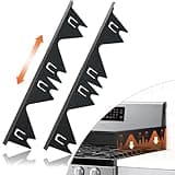 Stainless Steel Stove Gap Covers (2PCS),Stove Gap Filler,Range Trim Kit,Stove Guard for Kitchen Oven Gap Between Stovetop and Counter,Easy Clean Heat Resistant,Adjustable Length 13.8'' to 27.5'',Black