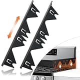 Stainless Steel Stove Gap Covers (2PCS),Stove Gap Filler,Range Trim Kit,Stove Guard for Kitchen Oven Gap Between Stovetop and Counter,Easy Clean Heat Resistant,Adjustable Length 13.8'' to 27.5'',Black