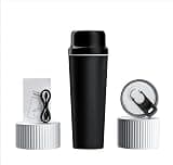 Portable Juicer Cup, 650ml Rechargeable Personal Smoothie Maker with Stainless Steel Liner, Multi-Blade Design for Fruit Drinks, USB Charging, Cordless Travel Cup (Black)