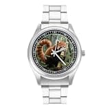 FodPand Analog Men Stainless Steel Band Watch Big Face Silver Wristwatch