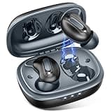 Sleep Earbuds, Mini ANC Wireless Earbuds Bluetooth 5.4 Headphones Deep Bass Stereo, 48H Playtime Ear Buds, 4 ENC Noise Cancelling Mic, IP7 In Ear Earphones for Side Sleepers,Touch Control, black
