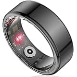 Kuxlagz Smart Ring Health Tracker for Women Men, Sleep Tracker with Heart Rate and Blood Oxygen, Fitness Ring for Activity Monitoring, 15 Days Battery, No Subscription, Titanium Alloy (Black, #9)