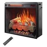 Electric Fireplace Insert, Infrared Fireplace Heater, 23 Inch Electric Fireplace, Realistic 3D Flame with Log Set, Remote Control, 1 to 9 Hour Timer, Overheat Protection, 1500W, 5000 BTU
