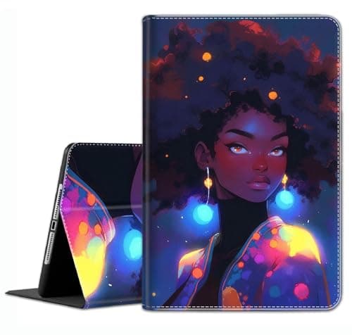 Case for iPad 10.2/10.5,iPad 9th/8th/7th Gen,for iPad 10.2 inch 2021/2020/2019/iPad Air 3rd Gen/Pro 10.5" - Slim Fit Standing Cover with Auto Sleep/Wake,Black Girl