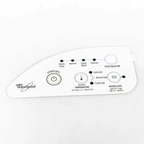 for Whirlpool Control Panel Overlay Replacement Part, Model WP326033923, for Whirlpool Washer