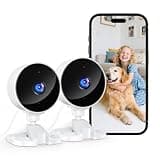 YOTON Indoor Security Camera for Baby Monitor, Home & Pets, 2.4GHz WiFi with Motion Detection, Night Vision, 2-Way Audio, Works with Alexa & Google Home, Local Storage or Optional Cloud, WS01(2-Pack)
