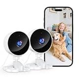 YOTON Indoor Security Camera for Baby Monitor, Home & Pets, 2.4GHz WiFi with Motion Detection, Night Vision, 2-Way Audio, Works with Alexa & Google Home, Local Storage or Optional Cloud, WS01(2-Pack)