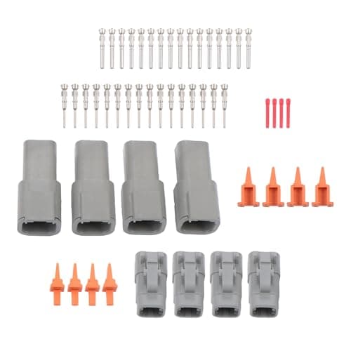 findmall DTM 4 Pin Electrical Connector Kit with 20AWG Contacts for Automotive, Truck, Marine, Outdoor Wiring