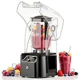 WantJoin Quiet Blender - 80oz Professional Commercial Blender with Soundproof, 2200W Smoothie Maker with 15-Speed & Pulse, Heavy Duty for Coffee Shop Bar Restaurant, with Spatula, Brush for Cleaning