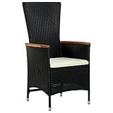 KHGPOTYU Outdoor Recliner Chair Set of 2 with Adjustable Backrest and Weather Resistant PE Rattan Frame in Beige for Garden Patio Seating