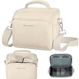 K&F CONCEPT Camera Sling Bag Small Crossbody Camera Case DSLR/SLR/Cute Compact Shoulder Photography Bags for Photographers-Beige