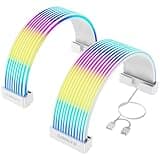 Sirlyr RGB LED Strips for PSU Cables - Flexible ARGB Lighting Sleeves,Manage/Cover 8 pin PCIE/12VHPWR GPU,24 Pin ATX Power Supply Cable and Extensions,Decor PC Case,5V 3Pin SYNC