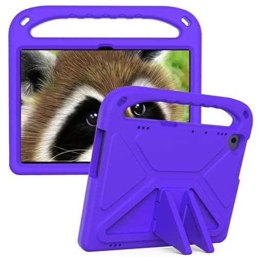 Kids Case Compatible with Huawei Mediapad T5 10 10.1 Inch 2018, Lightweight EVA Shockproof Stand Protective Cover,Kid Friendly Cute Tablet Cover W Shoulder Strap (Purple)