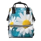 Fuzquwu Daisy Flowers Print Diaper Bag Backpack,Travel Daypack For Mom Dad,Diaper Tote Backpack