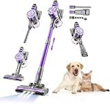 WLOTPO Cordless Vacuum Cleaner for Home,Lightweight Stick Vacuum Cordless Rechargeable with Power Suction, Up to 35 Mins Runtime, Hardwood Floor Vacuum for Pet Hair,Carpets,Tile(Purple Navy)