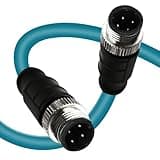 GEOAOBLE 32.8Ft M12 D Code 4 Pin Male to D Code 4 Pin Male Industrial Ethernet Cable High Flexible Shielded Ethernet CAT5e Cable for Industrial Camera Sensor Automation 10M