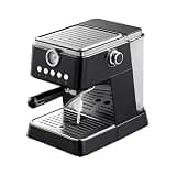 Semi-Automatic Espresso Machine with Milk Frother, 1.5L Tank, One-Touch for Rich Crema, Easy and Compact Design