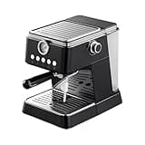 Semi-Automatic Espresso Machine with Milk Frother, 1.5L Tank, One-Touch for Rich Crema, Easy and Compact Design