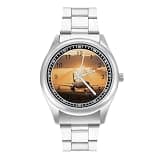 FodPand Analog Men Stainless Steel Band Watch Big Face Silver Wristwatch