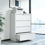 4 Drawer Lateral File Cabinet 35.4 Inch Wide Heavy Duty Metal Locking