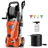 Imdot 5000PSI Electric Pressure Washer, 3GPM High Power Washer with 4 Pressure Nozzle and Soap Bottle for Home, Car Washing, Fence Cleaning, Patio (Orange)