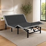 JC Sunjoy Queen Adjustable Bed Frame with Massage, Electric Bed Base with Head & Foot Incline, Wireless Remote, 4 Built-in USB Ports, LED Night Light, 4 Height-Adjustable Legs, Easy Assembly