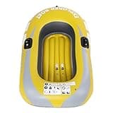 Srliya Inflatable Boat Kayak Canoe 1 Person PVC Rowing Air Boat 0.3mm Airtight Wear Resistant Heavy Duty Double Valve Paddle Mounts for Fishing Drifting Diving