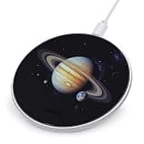 Planet Jupiter Wireless Charger 10W Portable Fast Wireless Charging Pad Compatible with Phone Slim Charging Station Lightweight Charger Mat Charging Block for Travel Home Office