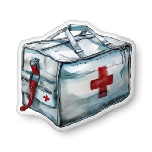 AIBUYDESIGN Medical Bag Shaped Pillow, Doctor Nurse Travel Cushion, Funny Healthcare Decor, Hospital Themed Gift Idea