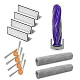 Yudentun 11 Pack Replacement Parts for Narwal Flow 2, Tight Fit Won’t Fall Off,1 Roller Brush, 2 Rolling Track Mops, 4 Side Brushes, 4 HEPA Filters