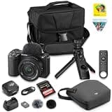 Sony Alpha ZVE10 II Mirrorless Vlogging Camera (Black) with 16-50mm f/3.5-5.6 OSS II Lens | 26 MP APS-C Sensor | + SanDisk Extreme Pro 128GB + DJI Mic Mini + Shooting Grip