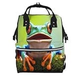 Pioyoku Tree Frog Print Diaper Bag Backpack -Multifunction Travel Baby Diaper Bag,Baby Bags For Girls Boys
