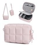 BAGSMART Digital Camera Case, Protective Puffy Camera Case with 2 Carrying Ways, Lightweight & Waterproof Small Camera Bag for Canon PowerShot G7X Mark II/III/Sony DSCW800/DSCW830 - Pink