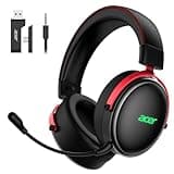 Acer 2.4GHz Wireless Gaming Headsets for PS5, PS4, PC, Switch, Tri-Mode Bluetooth Gaming Headset with Mic, Stereo Sound, 40+Hr Battery, 50mm Drivers - Black