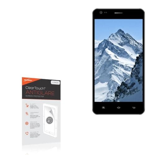 BoxWave Screen Protector Compatible with Celkon Millennia Everest - ClearTouch Anti-Glare (2-Pack), Anti-Fingerprint Matte Film Skin