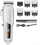 WTYBRMYO Men's Professional Hair Clipper Electric Rechargeable(Silver)