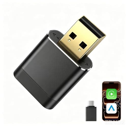 Gleefulia Wireless Car Play Adapter - No Lag, Ideal for Long-Distance Driving, Daily Commutes, and Vacations. Gold-Plated USB, Metal Housing. Converts Wired to Wireless for iPhone Auto Link