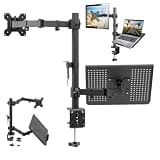 GpaDUwru Monitor and Laptop Mount Holds 13-32 Inch Computer Screen,Adjustable Monitor Arm Stand,Holds 22lbs,Fits up to 17 Inch Laptops