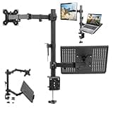 GpaDUwru Monitor and Laptop Mount Holds 13-32 Inch Computer Screen,Adjustable Monitor Arm Stand,Holds 22lbs,Fits up to 17 Inch Laptops