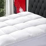 SOPAT Queen Size Mattress Topper, Extra Thick Pillow Top, Soft Down Alternative Fill, Deep Pocket Mattress Pad, 60x80 in, White, Machine Washable