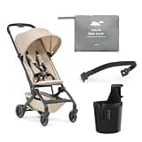 Joolz Dot Travel Stroller Bundle – Lightweight Airplane-Friendly Stroller with Bumper Bar, Rain Cover & Cup Holder, Compact Fold, UPF 50+ Canopy, Dune Taupe