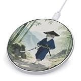 Japanese Samurai Cat Wireless Charger, Fast Charging Pad