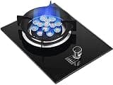 Built-in Gas Hob Burner, Explosion-proof Tempered Glass, Easy Clean, Cast Iron Wok for Natural Gas/Propane(A,LPG)