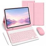 Keyboard Case for Samsung Galaxy Tab S6 Lite 10.4" 2024/2022/2020 - Detachable Magnetic Keyboard & Mouse,Wireless,Multi-Angle Slim Case with S Pen Holder(7C Pink)