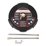 13 Inch Pressure Washer Surface Cleaner, 2500 PSI Stainless Steel Power Washer Attachment with 1/4 Inch Connection, 2 Extension Wands for Driveways and Patios